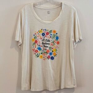 Cato Women's Short Sleeve Ivory Cream Top Shirt SZ 18/20 = U.S. Size 2X